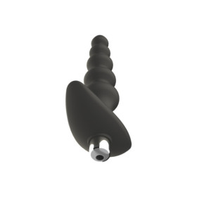 Plug anal vibrant noir en silicone 